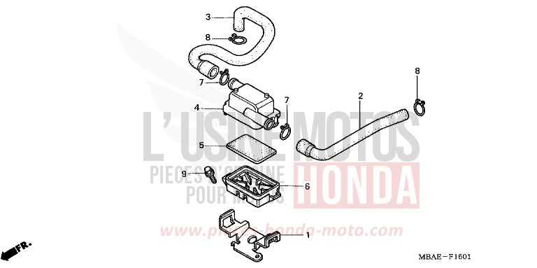SUB AIR CLEANER for Shadow Aero REARL SEDONA RED (R223B) from 2001